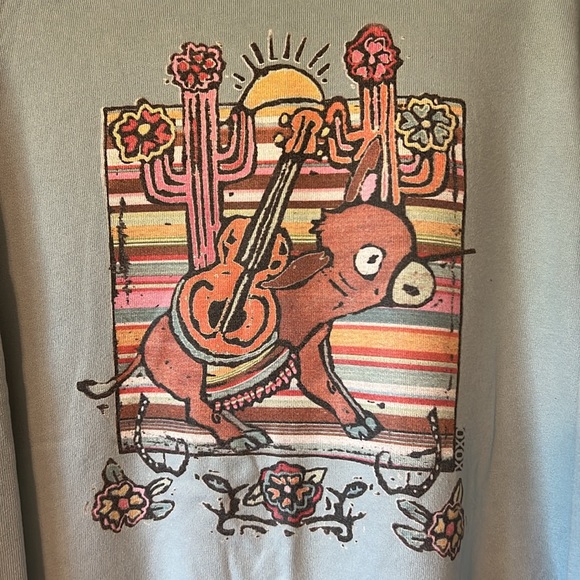 Adorable green burro sweatshirt size XL - Picture 2 of 3